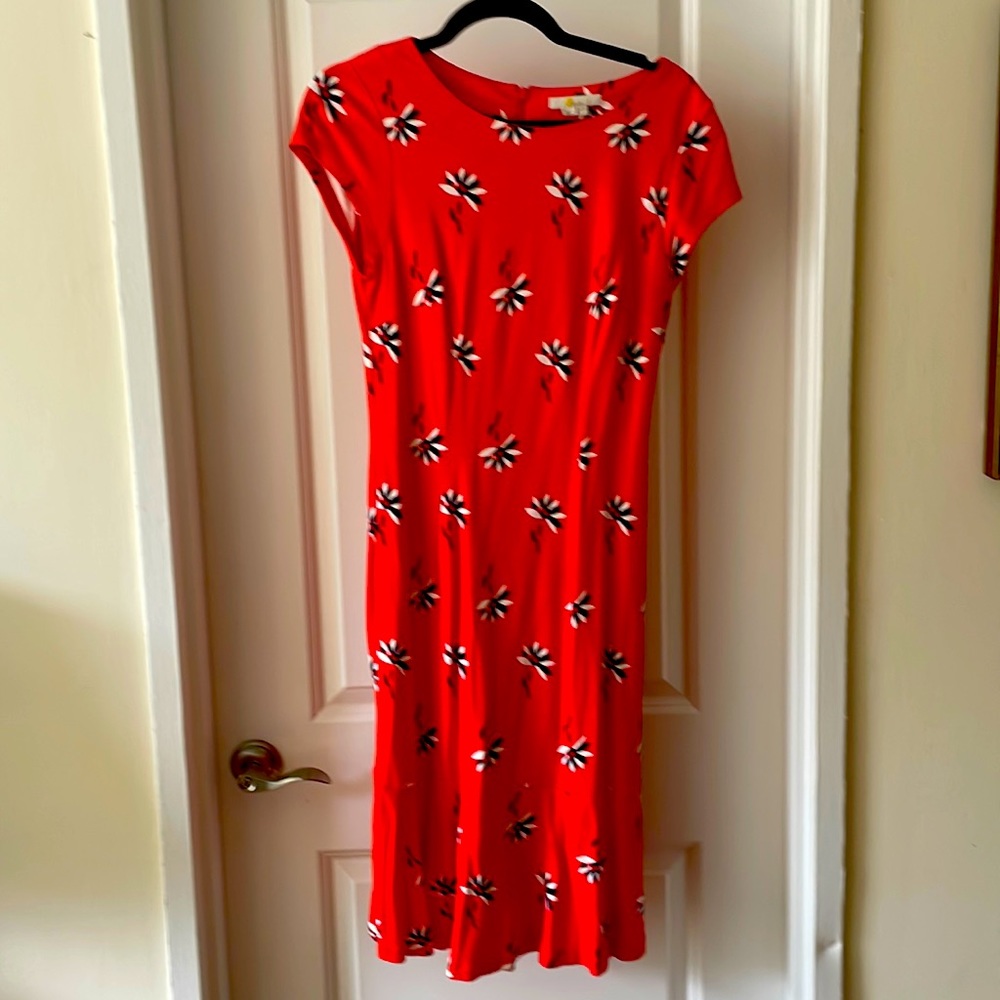 Boden red floral dress size 6L